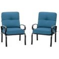 thumbnail image 2 of 2 Piece Outdoor Furniture Patio Bistro Chairs Metal Dining Furniture Sets, All-Weather Garden Seating Chairs (Peacock Blue), 2 of 6