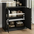 thumbnail image 5 of Rresyet 28" W Bookcase with Doors, Modern Tall Bookshelf 6-Tier Black Bookshelves with Storage Cabinet for Office, Living Room, Library, 5 of 7