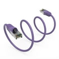 thumbnail image 4 of FireFold Cat6 Ethernet Shielded Patch Cable 25ft Purple Internet Cable 600MHZ - Snagless Boot Long Ethernet SSTP Cable High Speed Ethernet Cable - Constructed of 4 UTP 24AWG Stranded Pure Copper Wire, 4 of 5