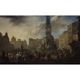 thumbnail image 2 of Johannes Lingelbach 18x13 Gold Ornate Wood Frame and Double Matted Museum Art Print Titled - Roman Market Scenes in the Piazza Navona (ca. 1657 - 1658), 2 of 4