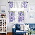 thumbnail image 2 of Purple Floral Kitchen Curtains Valances and Tiers Set of 3 Watercolor Purple Wisteria Leaf Tier Curtains and Valance with Rod Pocket for Small Windows, 27.5"x24", 2 of 9