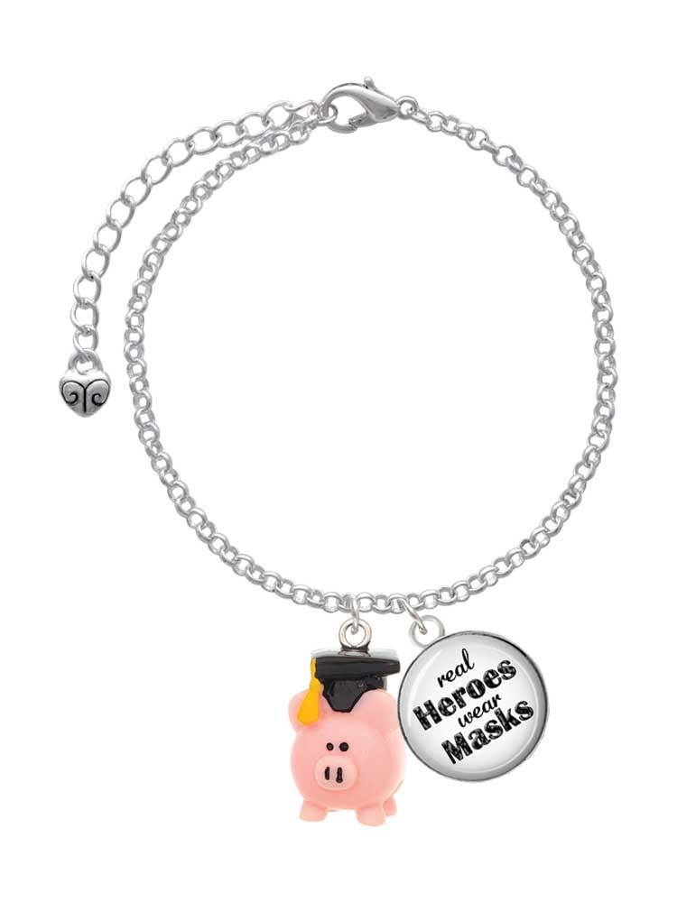 Resin Flying Pink Pig Custom Engraved You are more Loved Heart Locket Necklace Resin Flying Pink Pig Custom Engraved You are more Loved Heart Locket Necklace