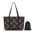 thumbnail image 7 of FORMRS Canvas Laptop Tote Bag for Women with 15.6" Computer Compartments Shoulder Handbag, Red Tartan Pattern, 7 of 7