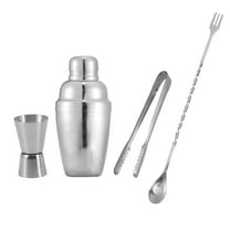Gymnture Stainless Steel Bartender Set for Home Parties - Silver
