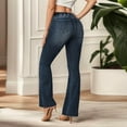 thumbnail image 4 of Henpk New Arrivals 2024 Now Trending 2024 Jeans For Women High Rise Leggings For Women Plus Size Clearance Fashion Denim Button Elastic Waist Solid High Waist Pockets Jean Long Trousers Blue XL, 4 of 9