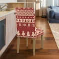 thumbnail image 5 of Xoenoiee Christmas Tree Paw Snowflake Print Dining Room Chair Covers Stretch Parsons Chair Slipcover Christmas Decor Washable Kitchen Dining Chair Cover Removable Seat Protector, 1 Pack, 5 of 7