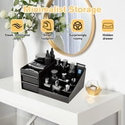 VEGCOO Bathroom Counter Organizer, Modern Design Perfume Organizer, Cologne Stand, Cologne Shelf, Multi-Functional Vanity Storage Caddy for Makeup, Toiletries, Accessories (Black)