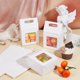 thumbnail image 5 of 28 bolsas de regalo de papel blancas con ventana transparente, bolsas para ramos de flores con asas, bolsas reutilizables., 5 of 7