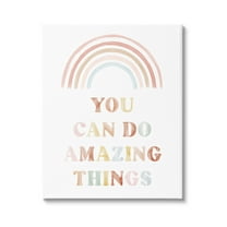 Stupell Industries Uplifting Pastel Rainbow Quote Graphic Art Gallery Wrapped Canvas Print Wall Art, Design by Daphne Polselli