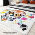 thumbnail image 4 of Machine Washable Area Rug 8x10 ft for Dining Room, Bedroom, and Living Room, Colorful Sugar Skull Flower Stain and Water-Resistant Non-Slip Rug, Pet and Kid Friendly, 4 of 7