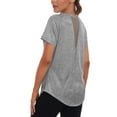 thumbnail image 5 of RYRJJ Short Sleeve Workout Shirts for Women Mesh Yoga Tops Loose Fit Hiking Gym T-Shirt Breathable Quick Dry Running Tees(Gray,M), 5 of 8