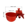 thumbnail image 2 of Unique Bargains Chicken Waterer Cups Automatic Poultry Nipple Drinker Watering Bowl Adjustable, Red 10 Pack, 2 of 5