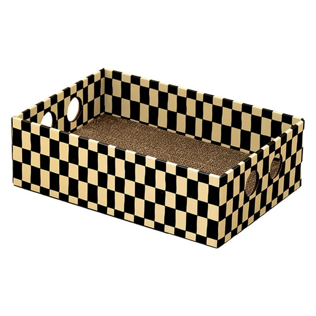 Caja Rascadora de Cartón Salvador para Gatos Almohadilla Rascadora Amarillo