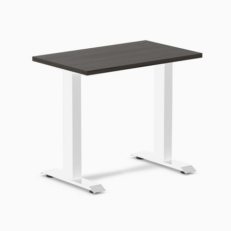 Desky Zero Mini Office Desk - Burnished Wood / 32 X 20 / White