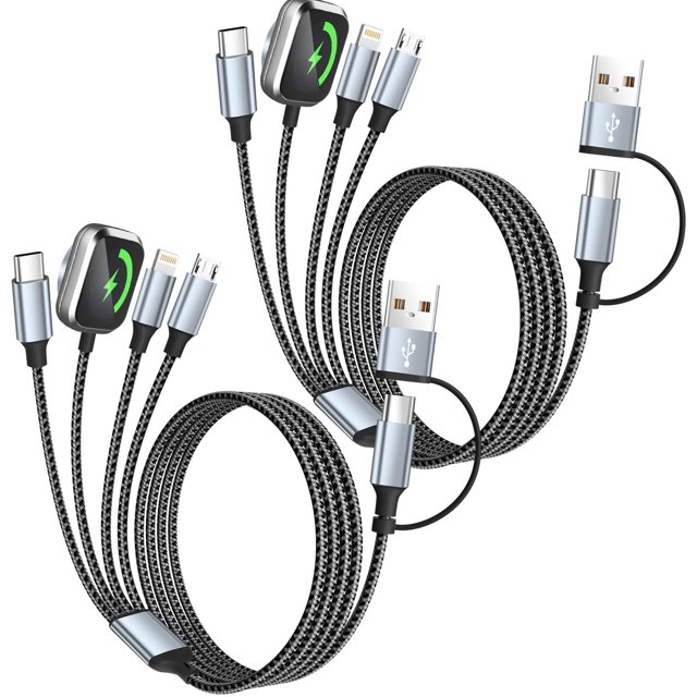Cable de Carga MPATIBY 4 en 2 Magnético 1.5 m Pack de Viaje
