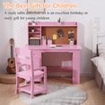 thumbnail image 6 of Kids Desk and Chair Set, Kids Desk With Chair And Storage Drawers, Bulletin Board, Writing Table for Boys and Girls, 6 of 8