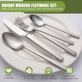 thumbnail image 6 of Scheam Stainless Steel Tableware Set,5 Pcs Matte Satin Finish Flatware,Mirror Polished Cutlery Set,Knives Forks and Spoons Set for Home Kitchen Restaurant, Dishwasher Safe (Silver), 6 of 7