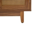 thumbnail image 6 of UIXE 4-Door Rattan Storage Cabinet Accent Furniture Cupboard Sideboard Cabinets up to 58" for Dining Room Hallway, Walnut, 6 of 7