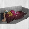 thumbnail image 6 of Diamond Soft Flannel Fleece Blanket, Crystal Love Heart Diamond Wearing Crown Princess Queen on Radial Background, Cozy Plush for Indoor and Outdoor Use, 60" x 80", Pink and Yellow, by Ambesonne, 6 of 6