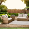 thumbnail image 4 of Better Homes & Gardens River Oaks 3-Piece Outdoor Sectional Set, 1 Loveseat with Left Arm and Corner Table, Box 1 of 2, Beige, 4 of 11