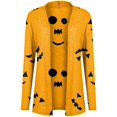 thumbnail image 4 of Cardigan Léger à Manches Longues pour Femmes Halloween Mignon Drôle Citrouille Chat Noir Graphique, 4 of 6
