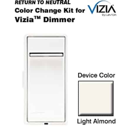 - Leviton VPKIT-MDT Color Change Kit Vizia Decora Style Matching Dimmer - Light Almond