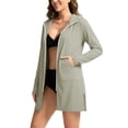 thumbnail image 5 of Kaemgyyd Summer Tops for Women UPF 50+ Lightweight Zip up Shirts for Hiking Outdoor Jacket Cover up Long Sleeve Side Split Hoodie Clothes, 5 of 5