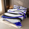 thumbnail image 3 of Erosebridal Geometric Stripe Twin Quilt Set, Navy Black White Twin Coverlet Set, Reversible 2-Piece 1 Bedspread and 1 Pillowcase, 3 of 7