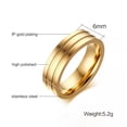 thumbnail image 2 of 6mm Groove Band Men Women's 18K Yellow Gold Filled Wedding Party Ring Size 6-12, 2 of 9