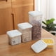 thumbnail image 5 of Recipiente de almacenamiento de cocina con tapas, juego de 4 recipientes herméticos para almacenar alimentos para organizar la despensa, plástico transparente sin BPA para harina, azúcar,, 5 of 6