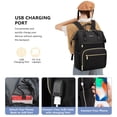 thumbnail image 4 of Mochila para portátil Foddod para mujer de 17,3" con puerto USB a prueba de agua, 4 of 8