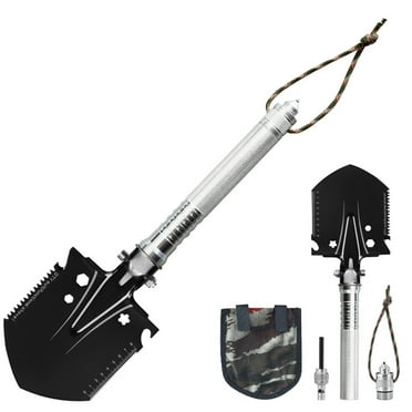 24" Larger Folding Shovel, High Carbon Steel Collapsible Shovel For Camping, Hiking