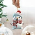 thumbnail image 5 of Eosunjian 5 Pcs Christmas Snowman Ornament 2D Flat Acrylic Snowman Hanging Decoration Cartoon Snowman Pendant for Christmas Tree Mantel Door Decor, 5 of 13