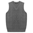 thumbnail image 3 of COOFANDY Mens V Neck Sweater Vest Knit Sleeveless Pullover Sweater Casual Slim Fit Twisted Vest Green XXL, 3 of 4