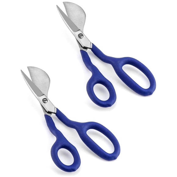 Tijeras Duckbill QWORK de acero inoxidable de 7 pulgadas, paquete de 2 unidades, azul