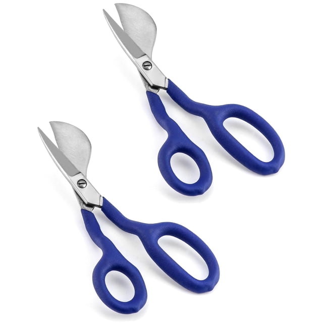 Tijeras Duckbill QWORK de acero inoxidable de 7 pulgadas, paquete de 2 unidades, azul