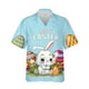 thumbnail image 4 of Camisas de feliz día de Pascua para hombres, camisa hawaiana informal con estampado 3D de huevo, blusas con botones de conejo de dibujos animados, 4 of 4