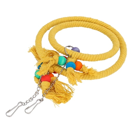 NFTIGB Cotton Rope Pet Parrot Swing Hanging Ring Climbing Chewing Toy, Bird Cage Accessory for Macaw Cockatiel, Yellow, 9.84 inches / 25.0 cm
