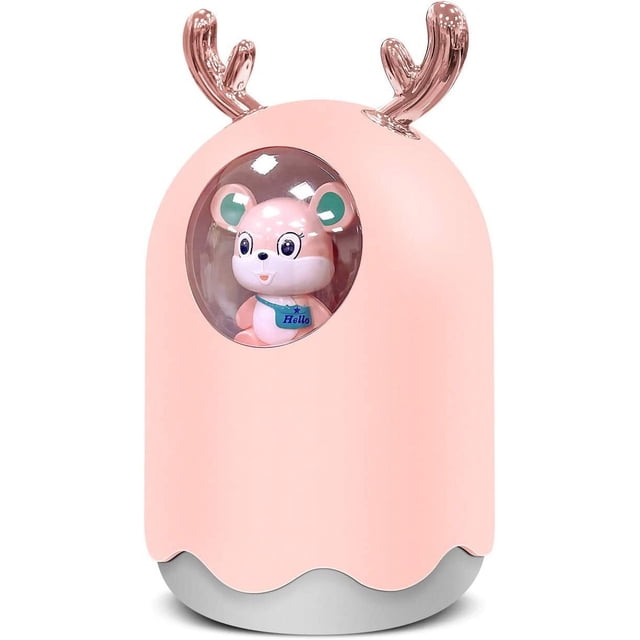 Jinsinto Humidifier ,Home Air Humidifier,Ultrasonic Quiet Baby Air Humidifiers,USB Portable Humidifier 7 Colors Night Light,Wood,Bear,Elk