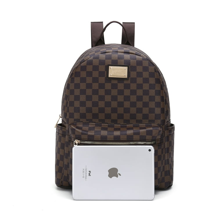 TWENTY FOUR Checkered Fashion Backpack Shoulder School Bag For