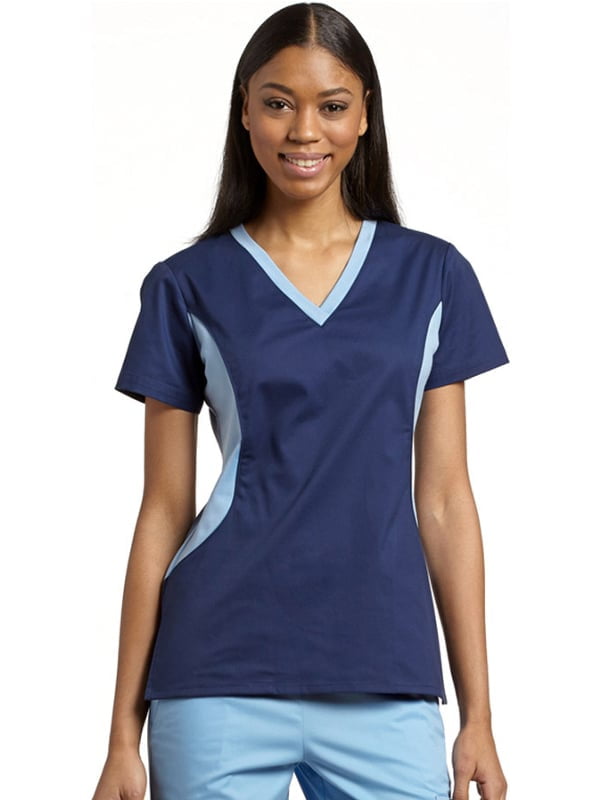 Allure by White Cross Women's V-Neck Curved Side Stretch Scrub Top ...