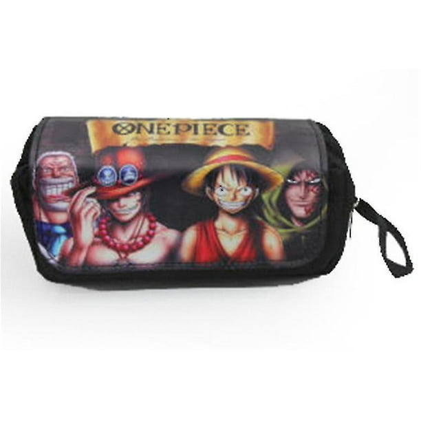 Estuche para lápices Pirate King Sombrero de paja Luffy Sauron Estuche para lápices Estudiante Gran capacidad Cremallera Estuche para lápices de doble capa Estilo 12