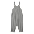 thumbnail image 6 of RYRJJ Womens Cotton Linen Jumpsuit Sleeveless Casual Summer Overalls Jumpers Adjustable Strap Baggy Long Pants Rompers with Pockets(Gray,XL), 6 of 7