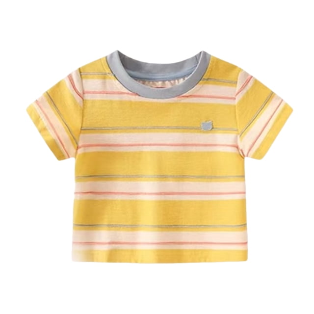 Splozh T-Shirt Garçon Mignon Été T-Shirt Graphique Décontracté Mode Garçon Dessin Animé T-Shirt Garçon à Manches Courtes T-Shirt Garçon à Enfiler, Jaune, 9-10 Ans