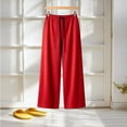 thumbnail image 4 of Tqcoqu Women's Solid Color Drawstring Elastic Waist Wide Leg Pants Casual Loungewear Long Trousers For Fall Winter, 4 of 6