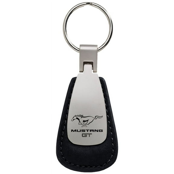 Ford Mustang GT Leather Teardrop Key Chain (Black)