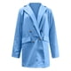 thumbnail image 3 of Blazer para mujer, chaqueta lisa con cuello vuelto, abrigo de manga larga, abrigo para mujer, 3 of 5