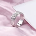 thumbnail image 4 of Oryn Jewelry 0.8 Ct Round Brilliant Cut Moissanite Ring - 14K White Gold Plated Band - Channel Set Bold Moissanite Bands for Women - Elegant Moissanite Jewelry for Celebrations, 4 of 4