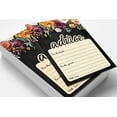 thumbnail image 2 of Inkdotpot Set Of 50 Advice For The Bride & Groom Black Floral Advice Cards Wedding Activity Game, Guestbook Alternative 5x7 inches, 2 of 8
