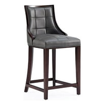 Manhattan Comfort Fifth 26" Faux Leather Counter Stool in Pebble